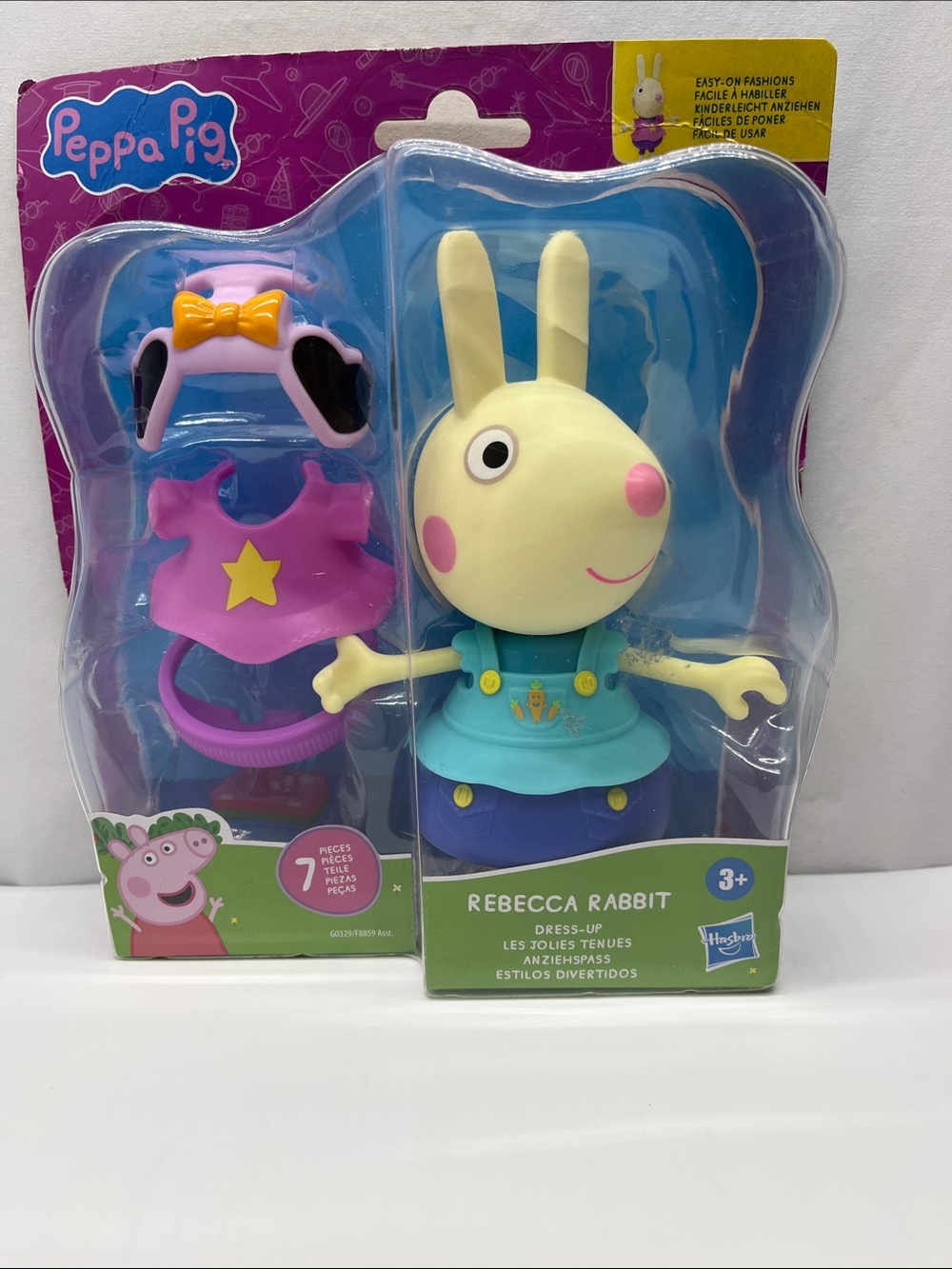 Peppa Pig Rebecca Rabbit Dress-Up Figure - Yellow, Blue & Pink